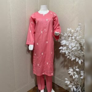 Rose embroidered 2 pc